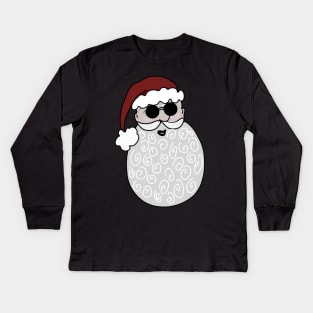 Badass santa with glasses Kids Long Sleeve T-Shirt